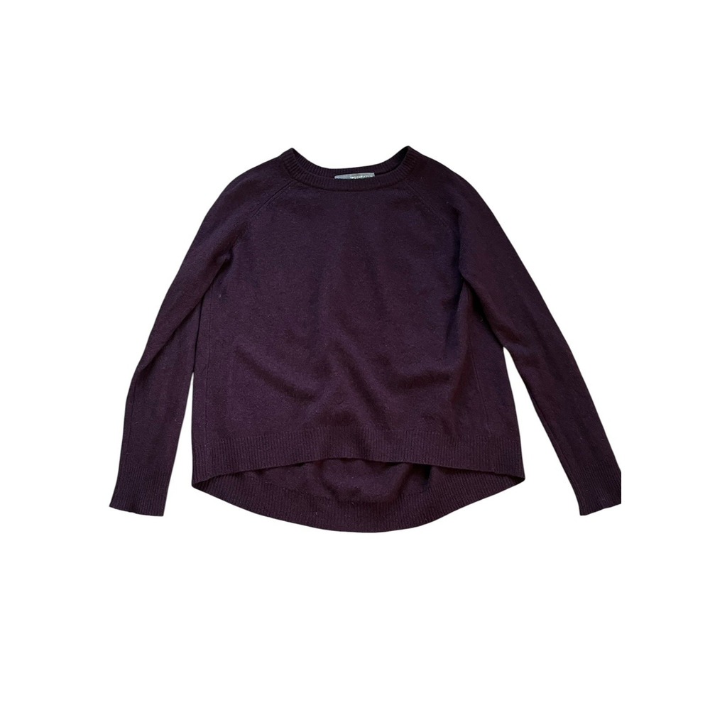 360 Cashmere 100% Cashmere Crewneck Sweater High Low Plum Purple, Size XS
